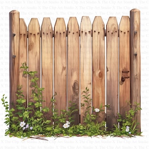 Imágenes prediseñadas de vallas de madera / 10 archivos JPG de alta calidad / Descarga digital instantánea / Creación de tarjetas / Imágenes prediseñadas de vallas / Manualidades de papel digitales / Arte infantil