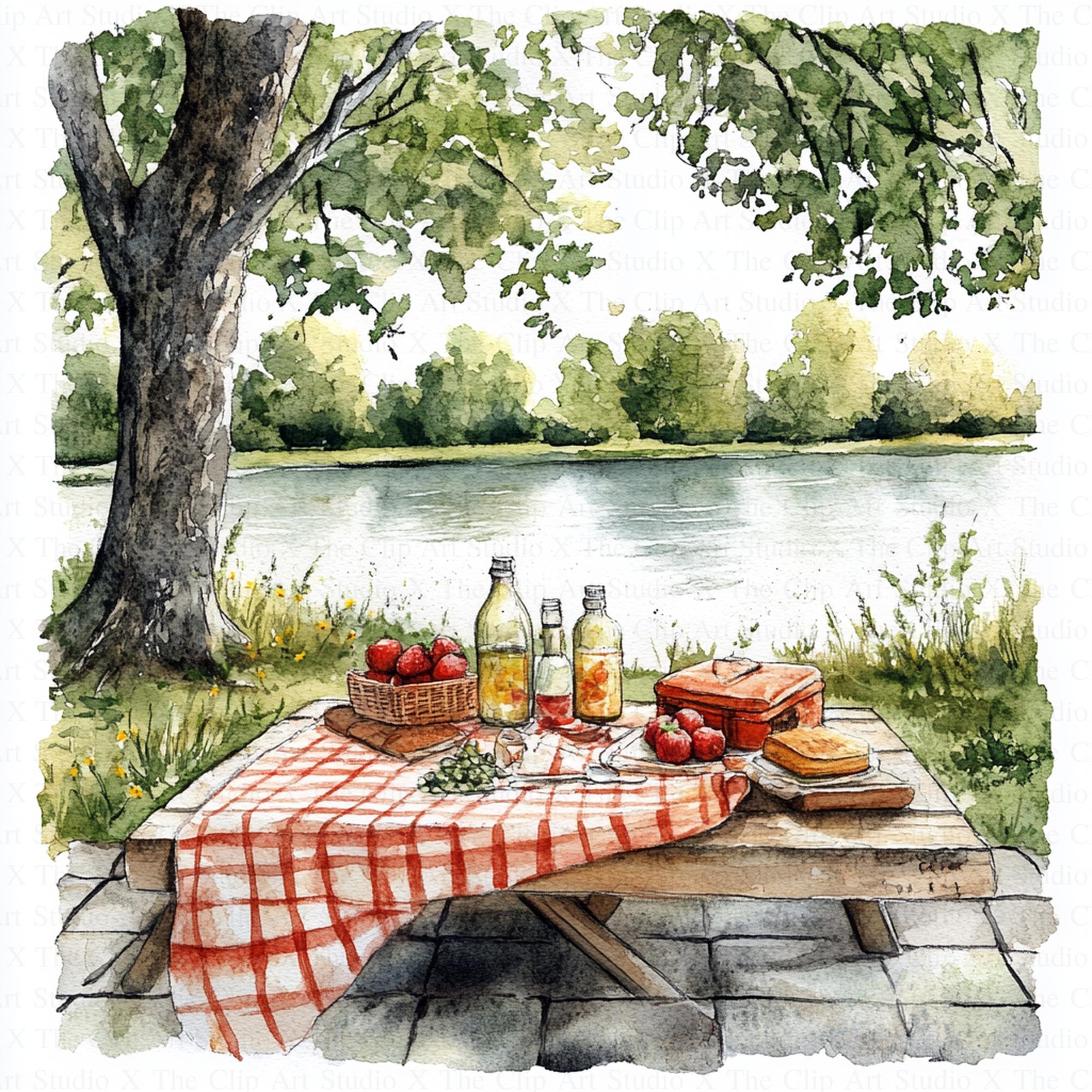 Spring Picnic Graphics Spring Picnic Clipart | 10 High Quality Jpgs | Digital Download | Paper ...