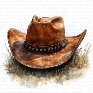 Cowboy Hut Clipart | 10 hochwertige JPGs | Sofortiger digitaler Download | Kartengestaltung | Cowboyhut Druck | Digitales Papiermodell | Gärtnerische Kunst