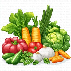 Jardin potager des cliparts | 10 fichiers JPG de haute qualité | Téléchargement numérique | Fabrication de cartes | Créations numériques en papier | Scrapbooking | Clipart basse-cour