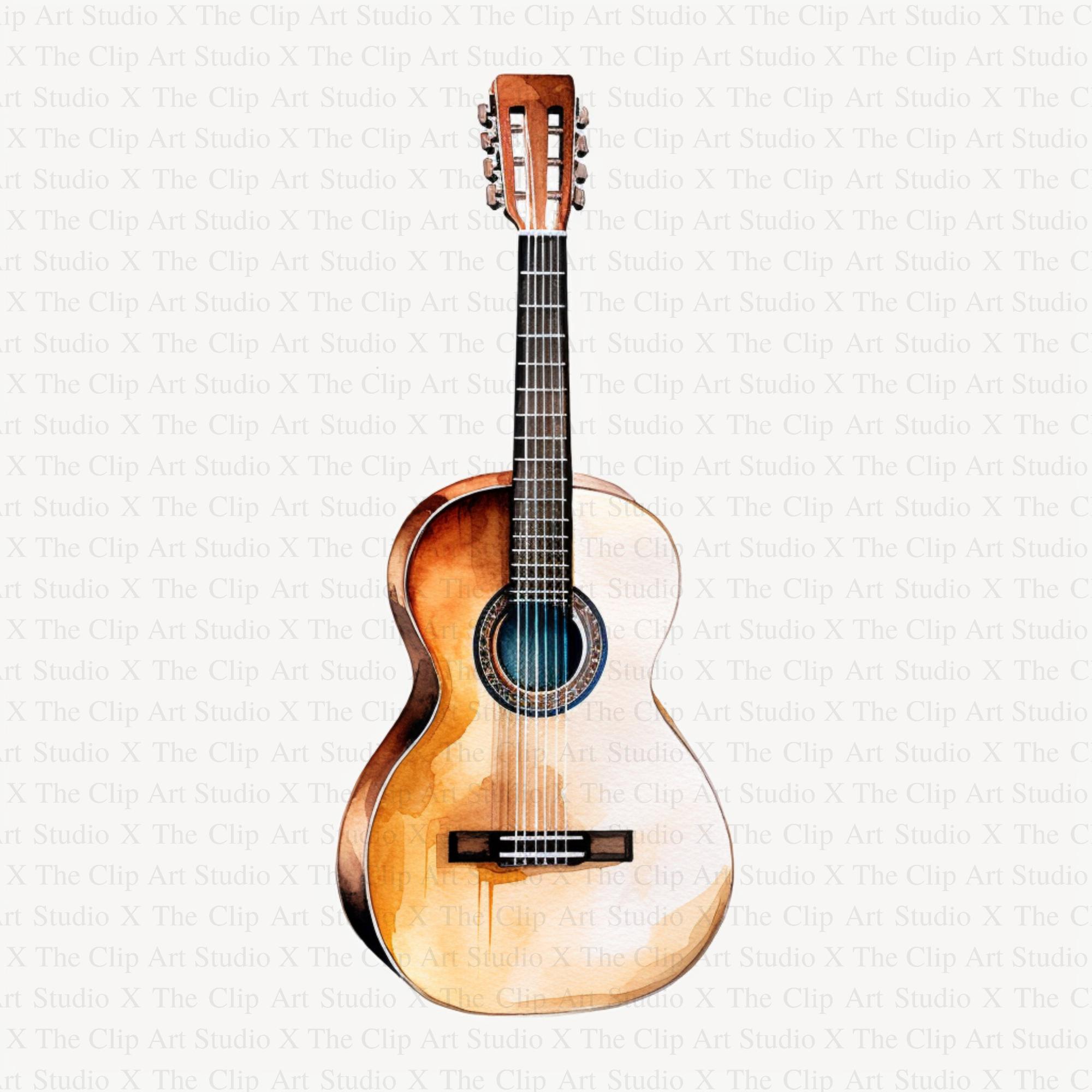 Acoustic Guitar Clipart 10 High Quality Jpgs Instant Digital Download ...