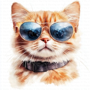 Cool Cats Clipart | 10 High Quality JPGs | Digital Download | Cool Kitten | Clipart | Paper Craft | Junk Journal | Art | Rustic Cats Clipart