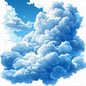 Cloud Clipart | 10 High Quality JPGs | Digital Download | Scrapbooking | Mixed Media | Card Making | Digital Paper Craft | Cloud Images
