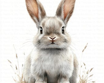 Easter Bunny Clipart | 10 High Quality JPG | Digital Download | Rabbit Clipart | Printable Watercolor Clipart | Paper Craft | Junk Journals