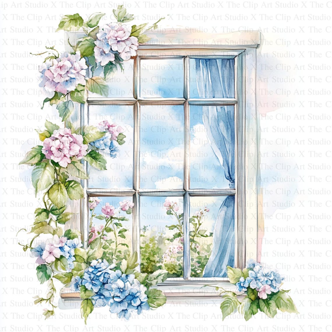 Floral Window Clipart | 10 High Quality Jpgs | Digital Download | Junk ...