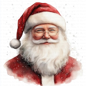 Weihnachten Nikolaus Clipart | 10 hochwertige JPG | Digitaler Download | Druckbare Aquarell Clipart | Digitales Papiermodell | Junk Journal