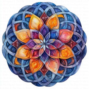 Celtic Mandala Clipart | 10 High Quality JPGs | Digital Download | Spiritual Mandala | Watercolor Clipart | Paper Craft | Junk Journal | Art
