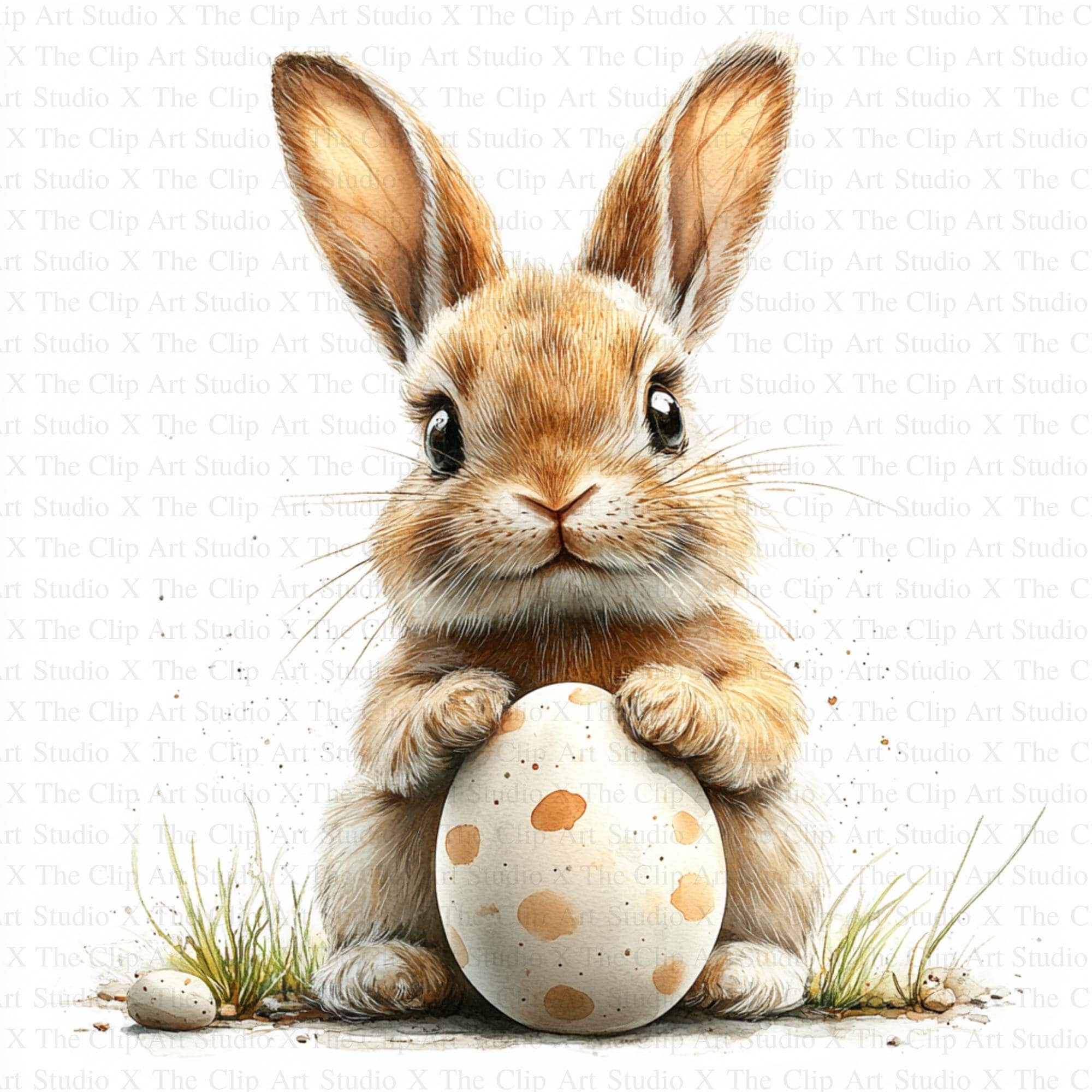 Easter Bunny and Egg Clipart | 10 High Quality Jpgs | Digital Download ...