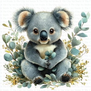 Watercolor Koala Clipart | 10 High Quality JPGs | Digital download | Card Making | Koala Print | Digital Paper Craft | Scrapbooking, Clipart