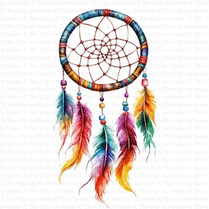 Dreamcatcher Clipart | 10 wysokiej jakości JPG | Pobieranie cyfrowe | Tworzenie kartek | Boho Clipart | Cyfrowe rzemiosło papierowe | Clipart | Sztuka dziecięca