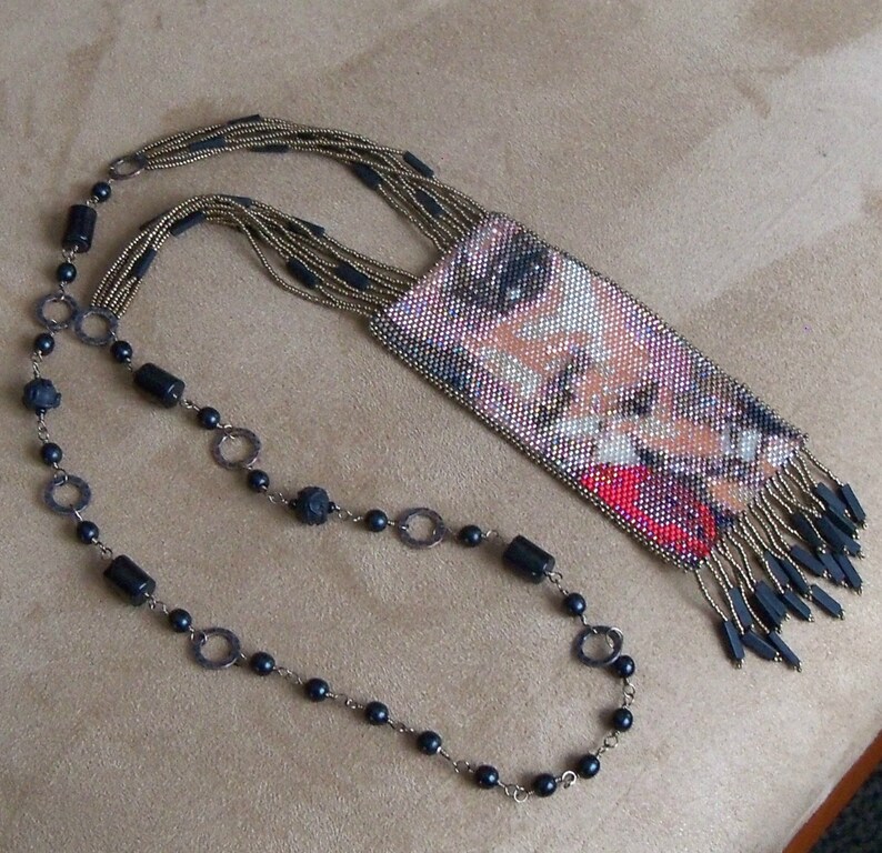 Rihanna Necklace Long Necklace With Large Rihanna Pendant Etsy