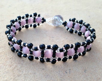 Bracelet - Lavender, Black, and Silver - Metal Free