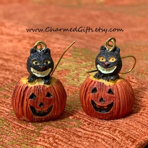 Gato com Brincos Jack-o-lantern
