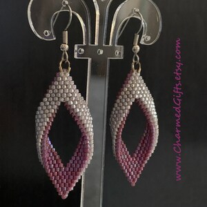 Twisted Leaf Earrings - Rose and Gray