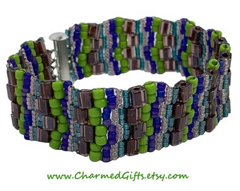 Rag Rug Bracelet - Blue, Purple, Green, Pink, Teal