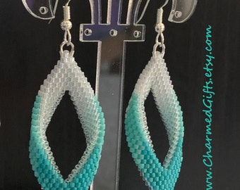 Twisted Leaf Earrings - Teal