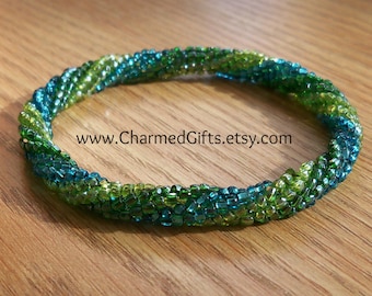 Slip On Bracelet - Green, Lime, Blue