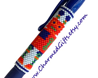 Pen with Beaded Sleeve Cover - Reusable - Primary Robot