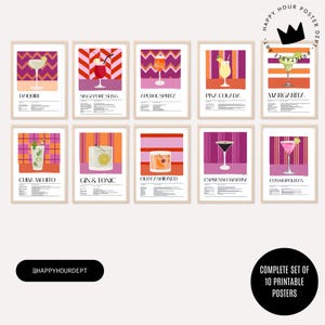 Tendencias actuales: póster de cócteles del orgullo lésbico / arte de bar atrevido e inclusivo / recetas de bebidas divertidas para imprimir / decoración de bar para el hogar sin desperdicios