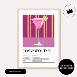 Popularne teraz: Plakat Cosmopolitan Cockatiel | Kolorowa sztuka ścienna LGBTQ+ | Wydrukowana dekoracja Lesbian Pride | Natychmiastowe pobranie