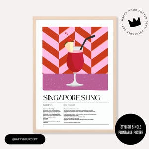 Popularne teraz: Plakat Singapore Sling Cockatiel | Kolorowa sztuka ścienna LGBTQ+ | Wydrukowana dekoracja Pride | Natychmiastowe pobranie cyfrowe