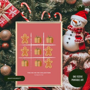 Festliche Feiertage druckbare Dekor - rosa Lebkuchen Weihnachten Wandkunst, Familiengeschenk | Sofort Download Weihnachtsposter