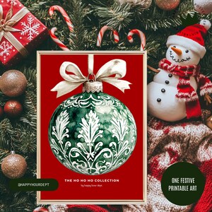 Ornament Weihnachten Poster | Druckbare Kunst Urlaub | Festliche Ornament Dekor | Sofortdownload | Umweltfreundliches Weihnachtsgeschenk