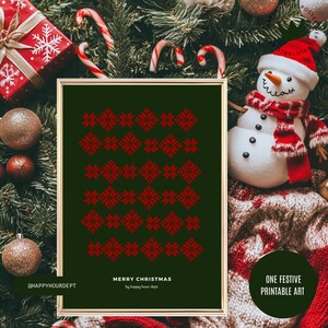 Decoração festiva de feriado | Arte de parede verde de Feliz Natal - para sala de estar, sala de estar | Download instantâneo de pôster de Natal