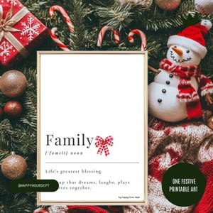 Familie Weihnachten Poster | Druckbare Kunst Urlaub | Sofortdownload | Weihnachten Familien Dekor | Zero Waste Weihnachten | Geschenkidee