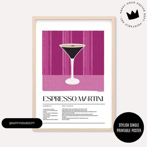 Popularne teraz: Plakat Espresso Martini Cockatiel | Retro LGBTQ+ Coffee Art | Wydrukowana dekoracja ścienna dla lesbijek | Natychmiastowe pobranie cyfrowe