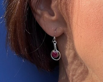 Boucles d’oreilles en Rubis et argent 925