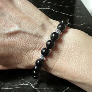 Men's black onyx bracelet