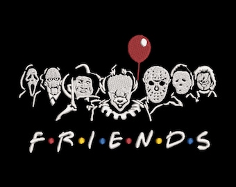 Friends Horror Movie Halloween Embroidered Adult Unisex Crewneck Sweatshirt