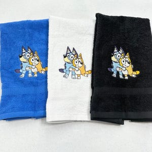 Bluey Towels Embroidered Hand Towel Set Cute Bingo Dog Sisters Bathroom Decor