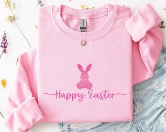 Bunny Easter Sweatshirt | Retro Coquette Style | Soft Spring Vibes