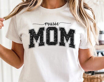 Music Mom T-Shirt | Varsity Band Mama Tee | Retro Musical Gift