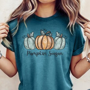 Pumpkin Season Shirt | Autumn Vibes Tee | Vintage Fall Scene Top | Plus Size Cozy Gift
