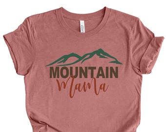 Mountain Mama T-Shirt | Retro 70s Hiking Tee | Outdoor Adventure Moms and Nature Lovers Gift