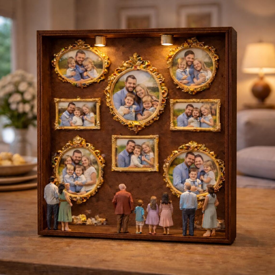 Custom Photo Memory Frame With Mini Figurines, Retro Frame Display, DIY ...
