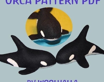 Felt Orca/ Killer Whale Pattern PDF, ocean, seaside, felt toy, decoration, Waldorf, Instant Download