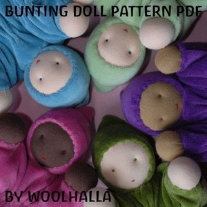 Bunting Baby Doll Pattern PDF, Waldorf Doll, Velour, Instant Download