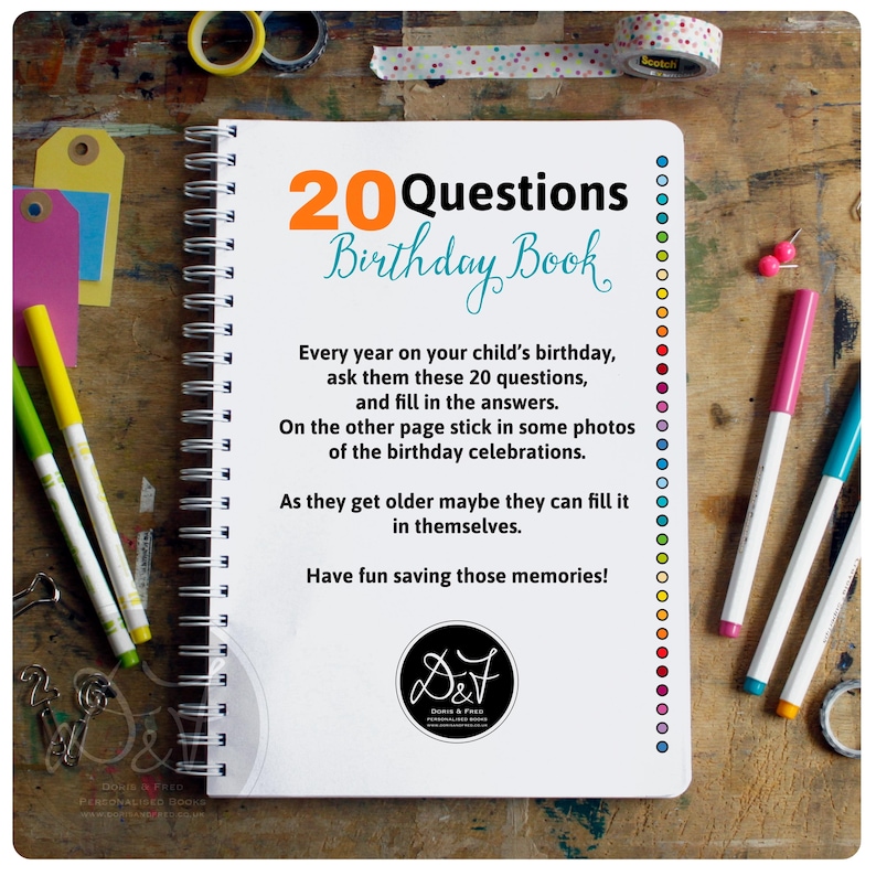 20 Questions, Interview, Birthday Book - Etsy