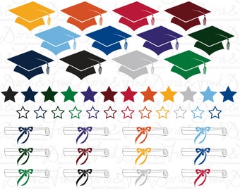 Graduation clipart Clip Art class colors 48 items royalty free