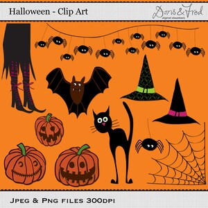 Halloween Clip art images, spooky clipart, royalty free clip art -- Instant Download