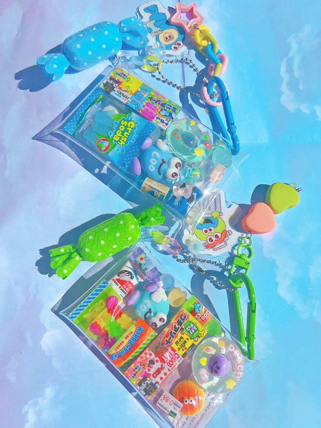 Choco Beans Miniature Snack Bag Charm Miniature Food Keychain