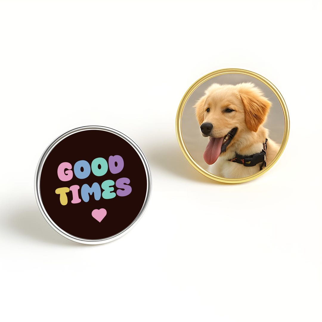 Custom Pin Badge, Photo or Logo 2.5cm Lapel Pins Keepsake, Gold or ...