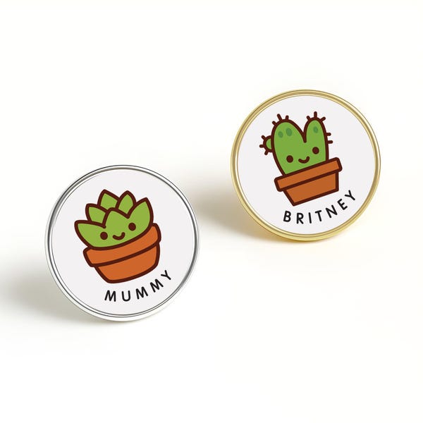 Custom Plant Pin Badge, Personalised 2.5cm Lapel Pin for Plants Lovers