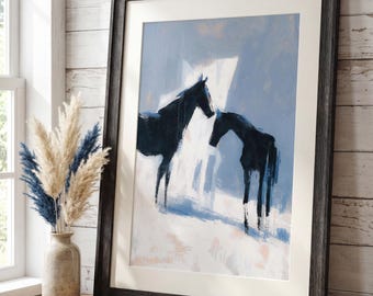 Abstract Horse Art Print | Equestrian Wall Art | Minimalist Animal Poster | Home Decor