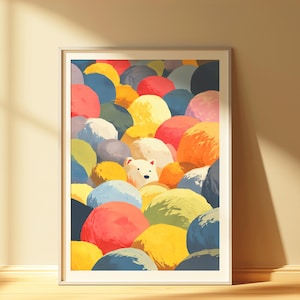 Cute Dog Wall Art | Funny Animal Poster Print | Nursery or Kids Room Decor | Whimsical Pet Lover Gift | Gift for Dog Lovers