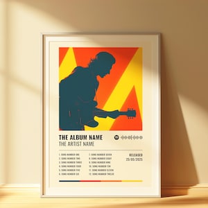 Impresión de portada de álbum personalizada / Elija cualquier álbum / Impresión de póster enmarcado A1 A2 A3 A4 / Arte de pared de portada de álbum / Lista de canciones del álbum / Póster musical